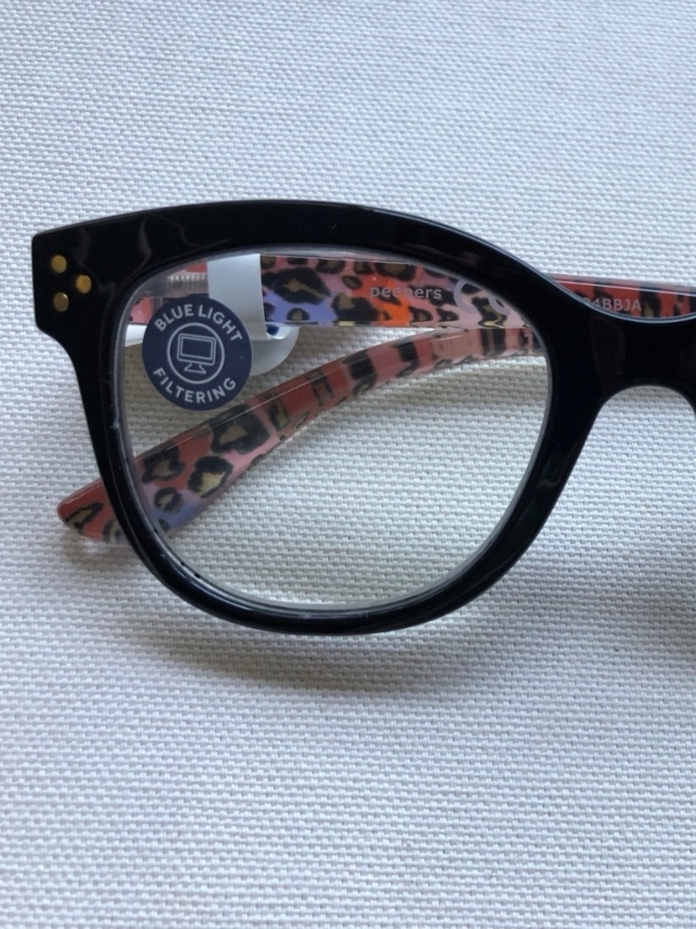 NEW BLACK & Animal‎ Print PEEPERS BLUE LIGHT READING GLASSES +2.00